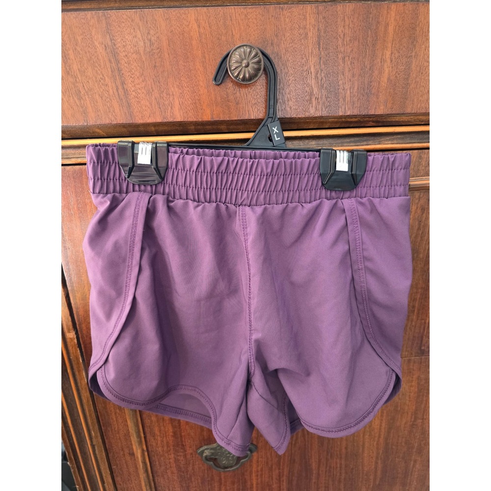 All In Motion Girls Purple Running Shorts Athletic Gym Size S 6/6X Reflective